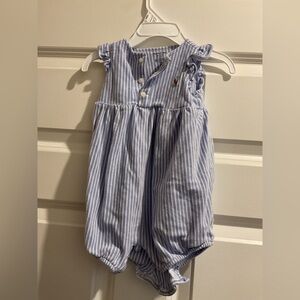Ralph Lauren Striped Blue and White Kids Romper